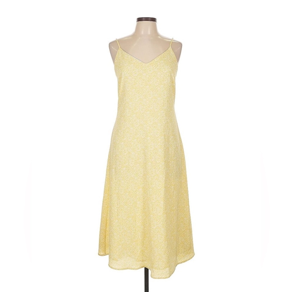 Forever 21 Yellow Midi Dress with Spaghetti Straps